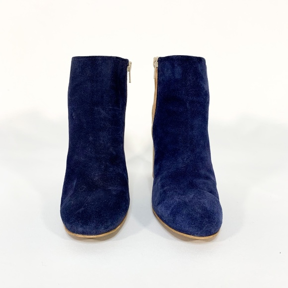 PAOLA FERRI Suede Multi Zipper Booties Block Heel - Picture 2 of 7